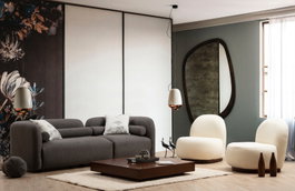 Atelier Del Sofa Victoria Grey Bouclette - Sofá de 3 plazas